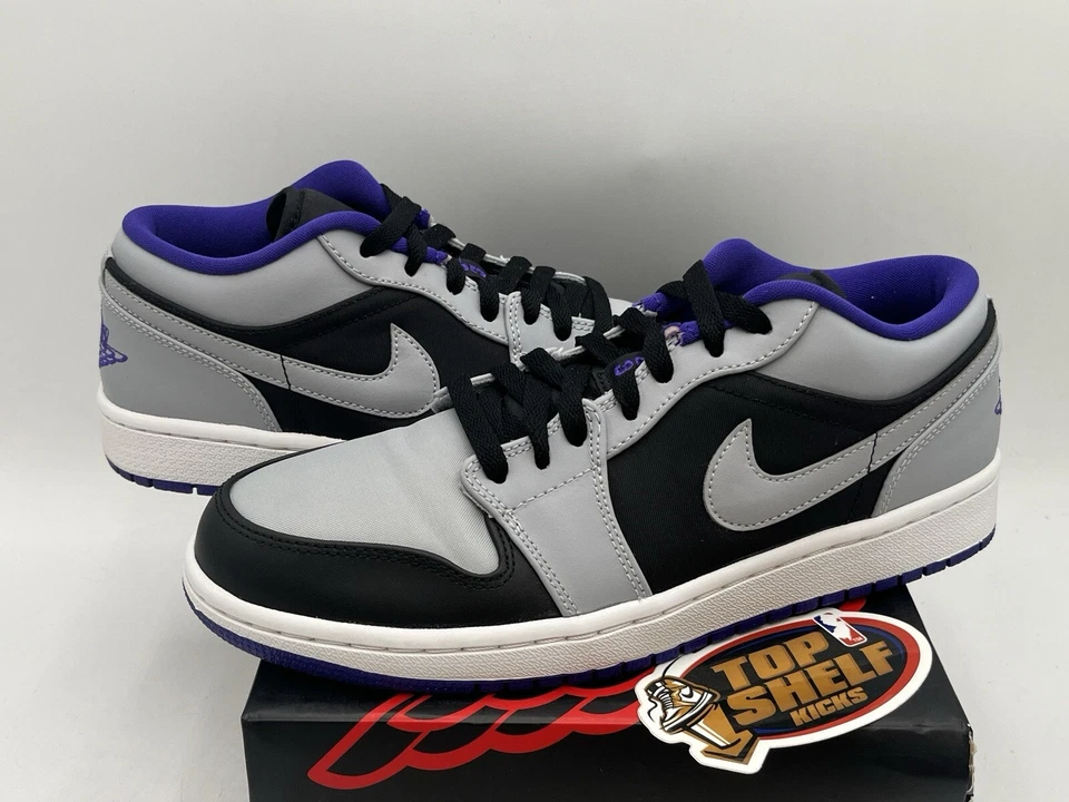 Jordan 1 Bajo Negro Gris Oscuro Concord 2014 Talla 8.5 Auténtico Raro Usado Parte Superior Baja Foto 2 de 4