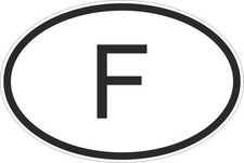 Sticker Flag Oval Code Country Car Motorbike France French F