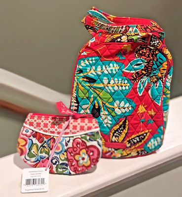   Vera Bradley - Lunch Bunch Bag (Rumba) and Sweetheart Pouch (Hope Garden)  