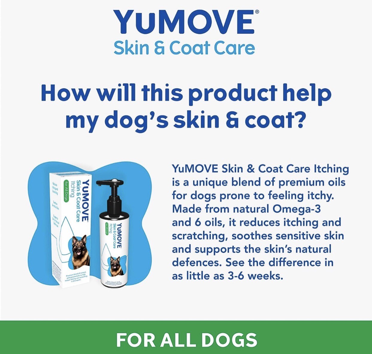 YuMOVE Skin Coat Care Itching Dog Itchy Skin Supplement Dogs Salmon Oil