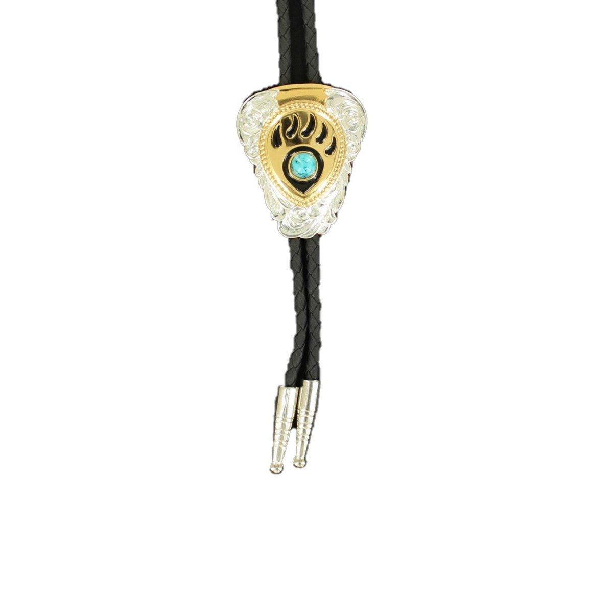 M&F Men's Bear Paw Silver an Gold Bolo Tie 22281 | eBay