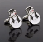 Gift Bag+ 1Pair Snowman cuff links Winter Silver Tone Snow Man Cufflinks Xmas UK