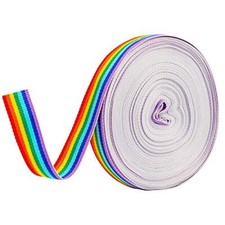15mm Rainbow Ribbon Grosgrain Stripe Double Face Polyester Ribbon for Crafts ...