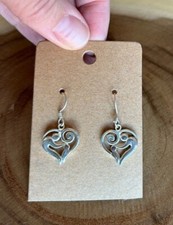 Family Heart Swirl 925 Sterling Silver Baby Mother Promise Child Parent Earrings