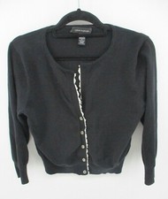 Cable  Gauge XL Crew Neck Long Sleeve Buttoned Cardigan w/ Lace Trim