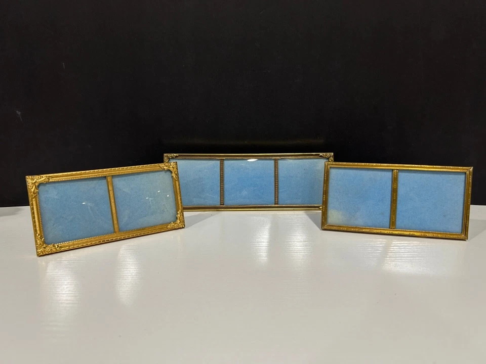 3 Antique 19th Century Empire French Gilt Bronze Cabinet Portrait Photo Frames - Image 3 of 4