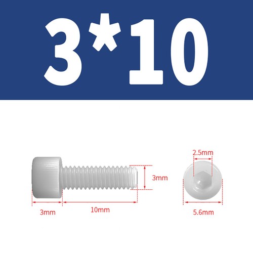 Kunststoff Zylinderschrauben Innensechskant Weiß Nylon DIN 912 M3 M4 M5 Bis M12 - Bild 12 von 82