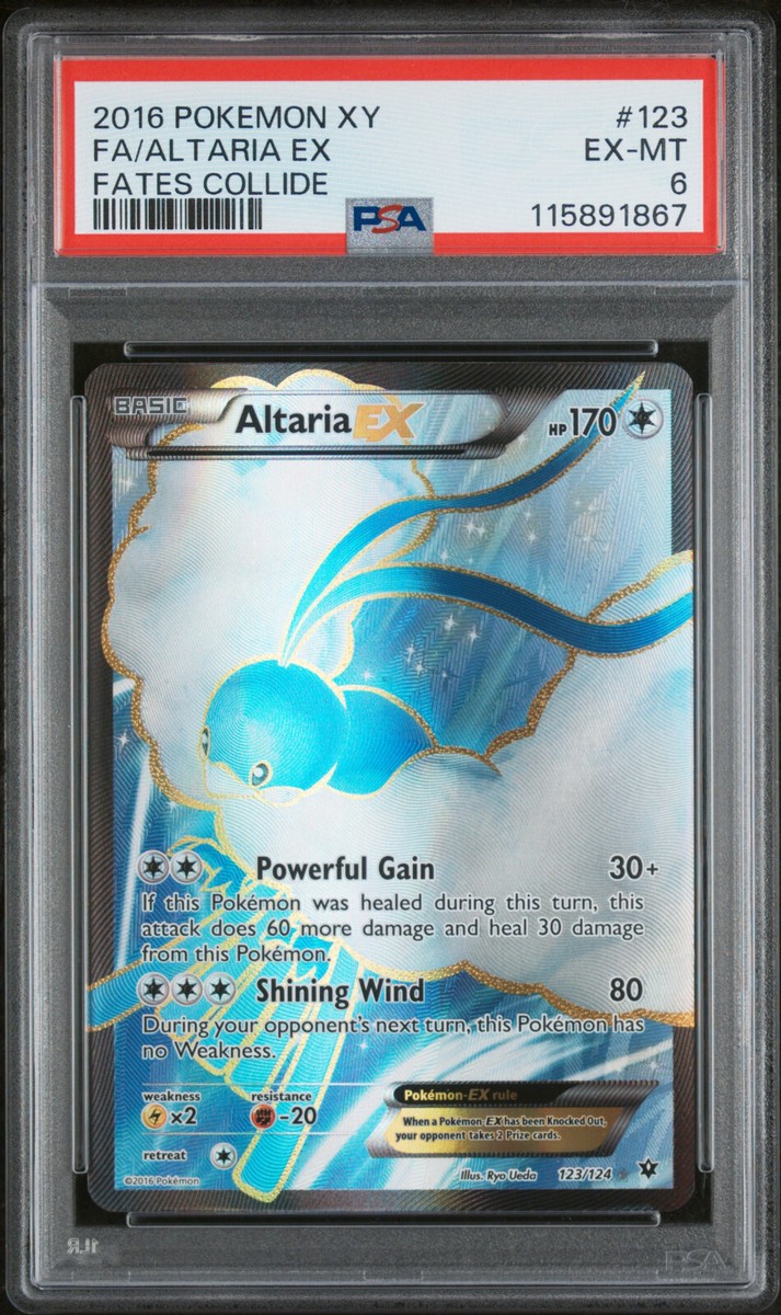2016 POKEMON XY FATES COLLIDE ALTARIA EX #123 FULL ART PSA 6 EX