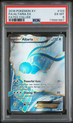 2016 POKEMON XY FATES COLLIDE ALTARIA EX #123 FULL ART PSA 6 EX