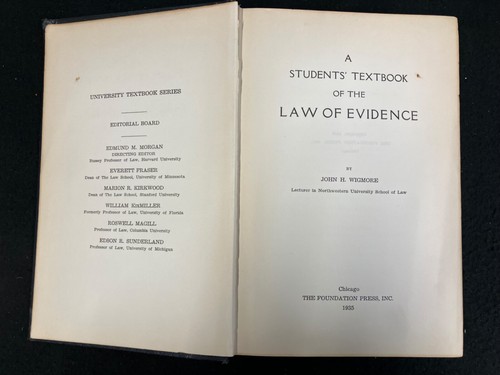 1935 WIGMORE ON EVIDENCE STUDENTS’ TEXTBOOK BY JOHN WIGMORE - Picture 2 of 10