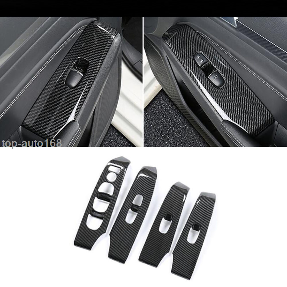 ABS Carbon Fiberstyle Door Glass Lift Panel Cover trim For Nissan