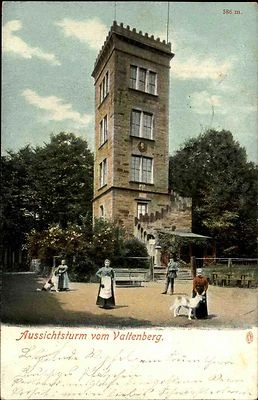 1904 Stempel NIEDERNEUKIRCH Aussichtsturm Valtenberg Litho AK n/ Bischofswerda - Bild 1 von 2