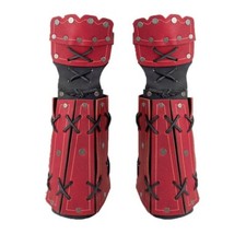 Medieval Leather Samurai Arm Bracers Warrior Armor for LARP Cosplay Costume