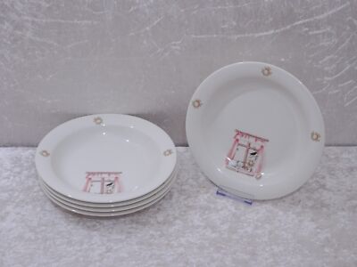 5 x Winterling Röslau Porzellan Design Suppenteller Katze Fenster - Vintage 