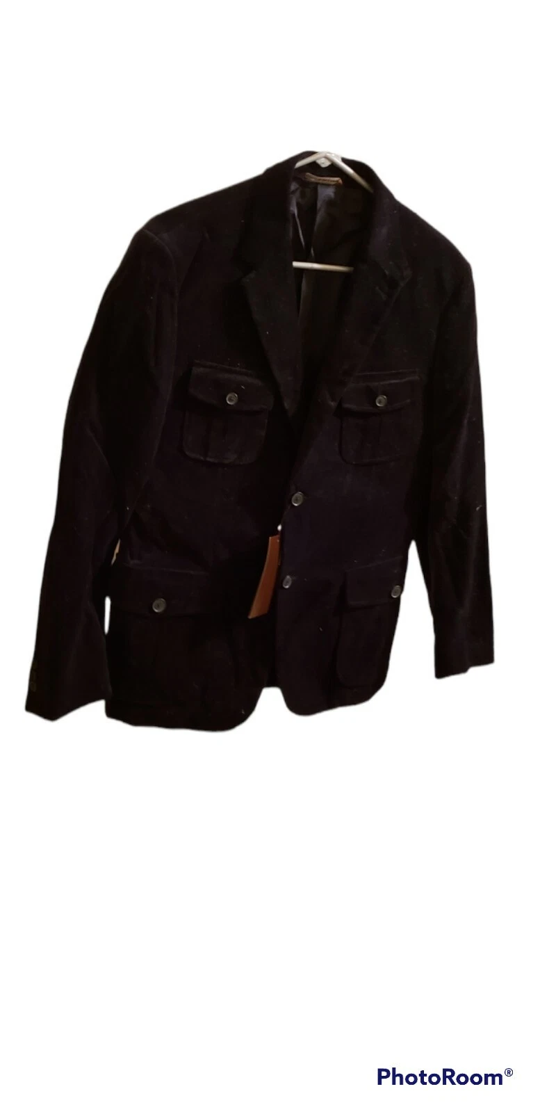 NEW Perry Ellis Black Jacket Blazer 38 Regular Cotton RN#37763, P.O.#PS23878 NWT