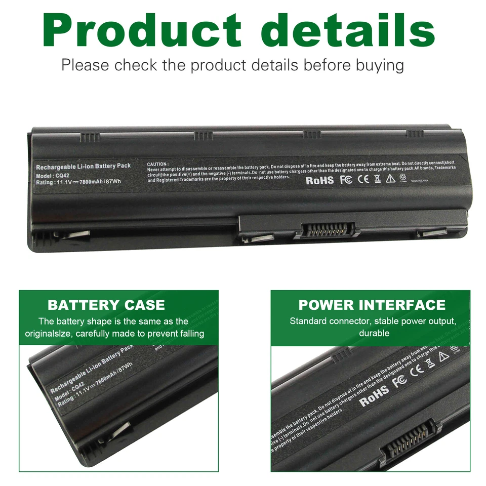 Nueva batería de 9 celdas para HP Pavilion dm4 dv3 dv5 dv6 G42 G62 G72 dv7 g4 g6 g7 CQ56 Foto 4 de 4