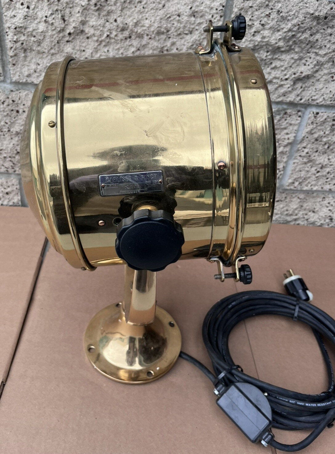 Nautical Maritime Brass Polished Ship Signal Spot Search Light Carlisle & Finch