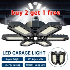 185W LED Garage Light 6Leaf Screw In Bulb Deformable Workshop Ceiling Lights USA