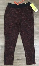 Boys' Flexible Drawstring Ankle Zip Knit Jogger Track Gym Sweatpants size M