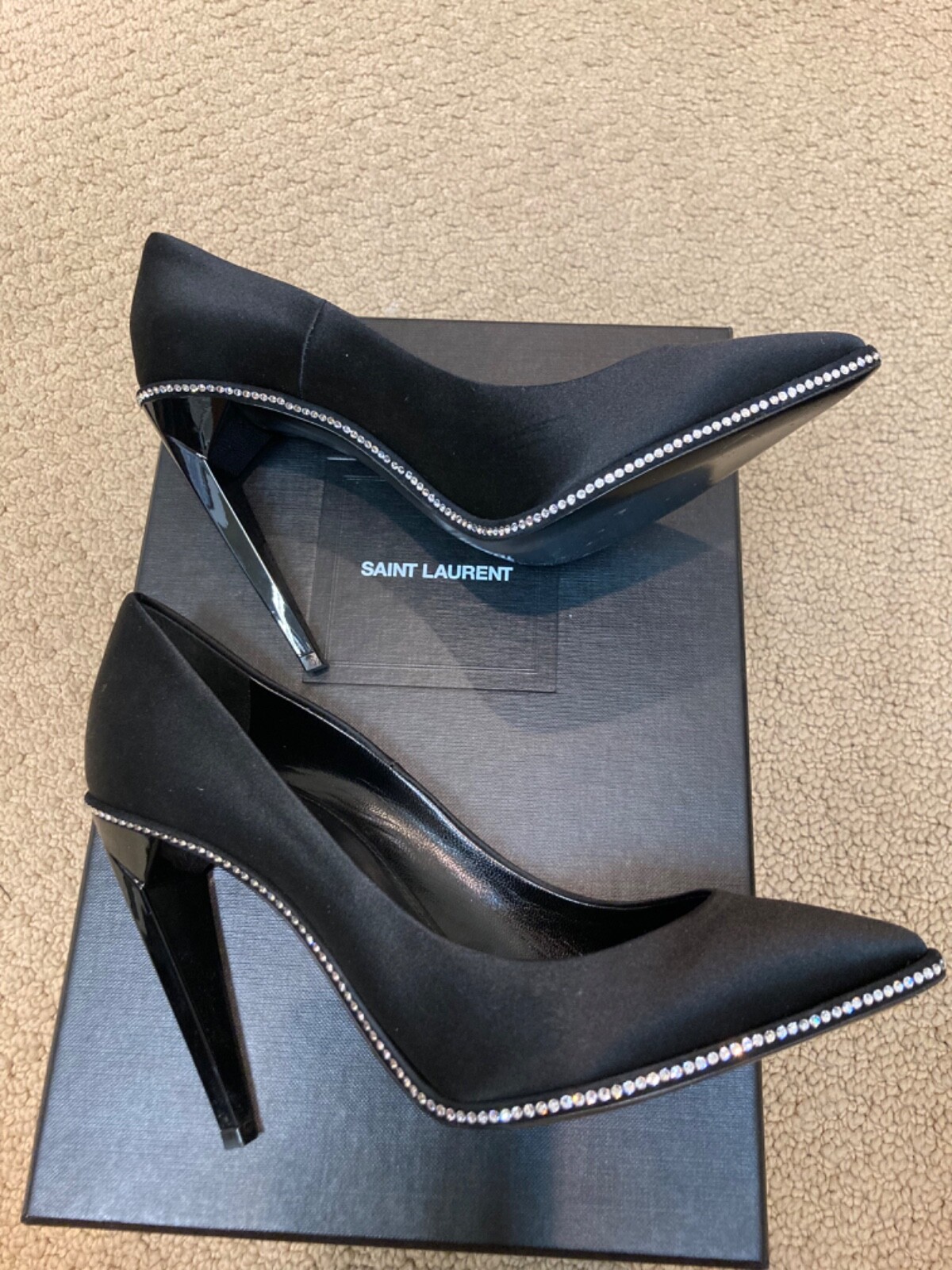 Black Satin Simple 85 Pump main image 0