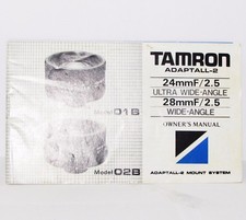 Tamron Adaptall-2 24mm f2.5 28mm 02B 01B Lens Instruction Manual User Guide