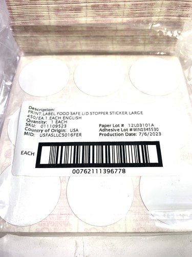 QTY-2,250 Cruzin Kappe Kaffee Getränk Tasse Deckel Aufkleber Schluck Loch Abdeckung 1-1/2" Rund - Bild 2 von 4