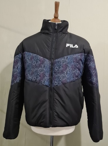 Fila FW21SPW153 Kendal Colour Block Padded Puffer Jacket Black Size Large  - Picture 1 of 10