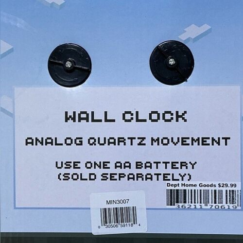 Minecraft Wall Clock Analog Quartz Battery Operate Gamer Gift 11 In Square Gray - Picture 5 of 15