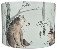 Kids Woodland Animal Lampshade for Ceiling & Table Lamps - Bear Owl Chipmunk
