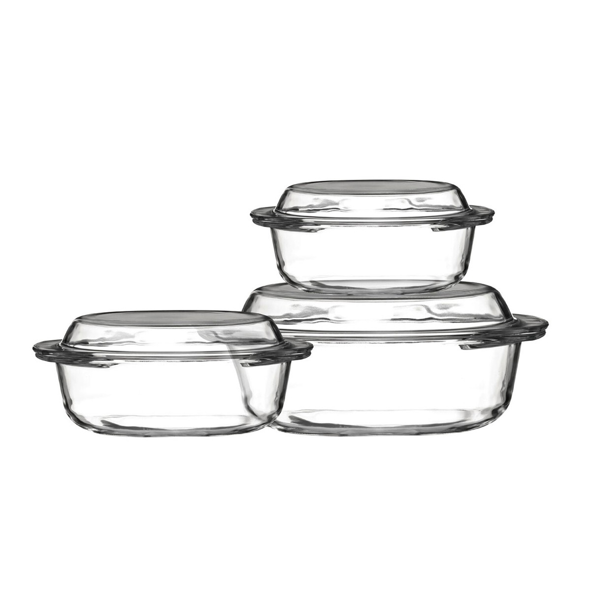 Set Of Clear Tempered Glass Casserole Dishes Cooking Kitchen