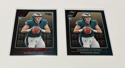 Carson Strong Rookie 2022 Zenith Red Zone #111 & Zenith #111 RC Eagles