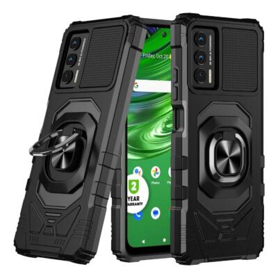 For Cricket Outlast / AT&T Jetmore Case Armor Ring Magnetic Hard Stand Hybrid