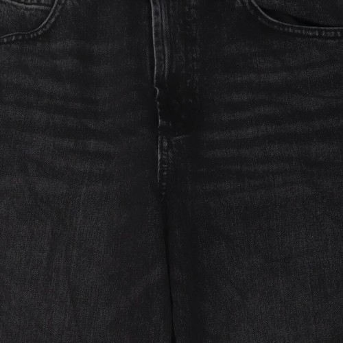 ASOS Womens Black Cotton Wide-Leg Jeans Size 30 in L26 in Regular Button - Picture 8 of 10