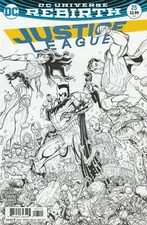 JUSTICE LEAGUE #25 (2016) HITCH/DERENICK ~ NICK BRADSHAW B&W VARIANT ~ UNREAD NM