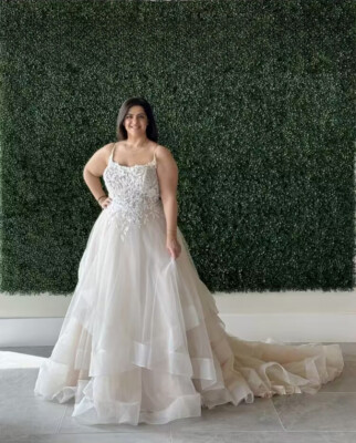 Plus Size Wedding Dresses Spaghetti Strap Ruffled Corset Sweep Train Bridal Gown | eBay Plus Size Wedding Dresses Spaghetti Strap Ruffled Corset Sweep Train Bridal Gown | eBay