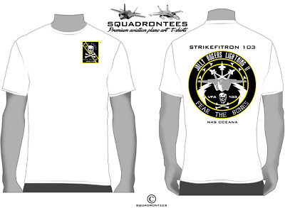 VFA-103 Jolly Rogers F-35 Logo Back Squadron T-Shirt D2 - USN Licensed Product