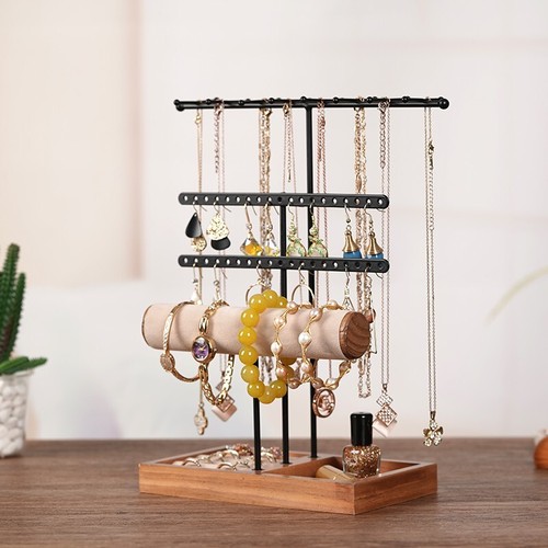 Jewellery Stand Holder Multi Tier Necklace Hanging, Ring, Earring Organizer Tray - Picture 6 of 6
