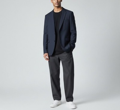 Mcneal x Fine Garments Blazer Herren (Eu) 54 Einreihig Gefüttert Blau