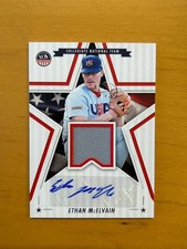 ETHAN McELVAIN 2025 Panini USA Stars & Stripes AUTO Jersey Patch RPA Rookie Card