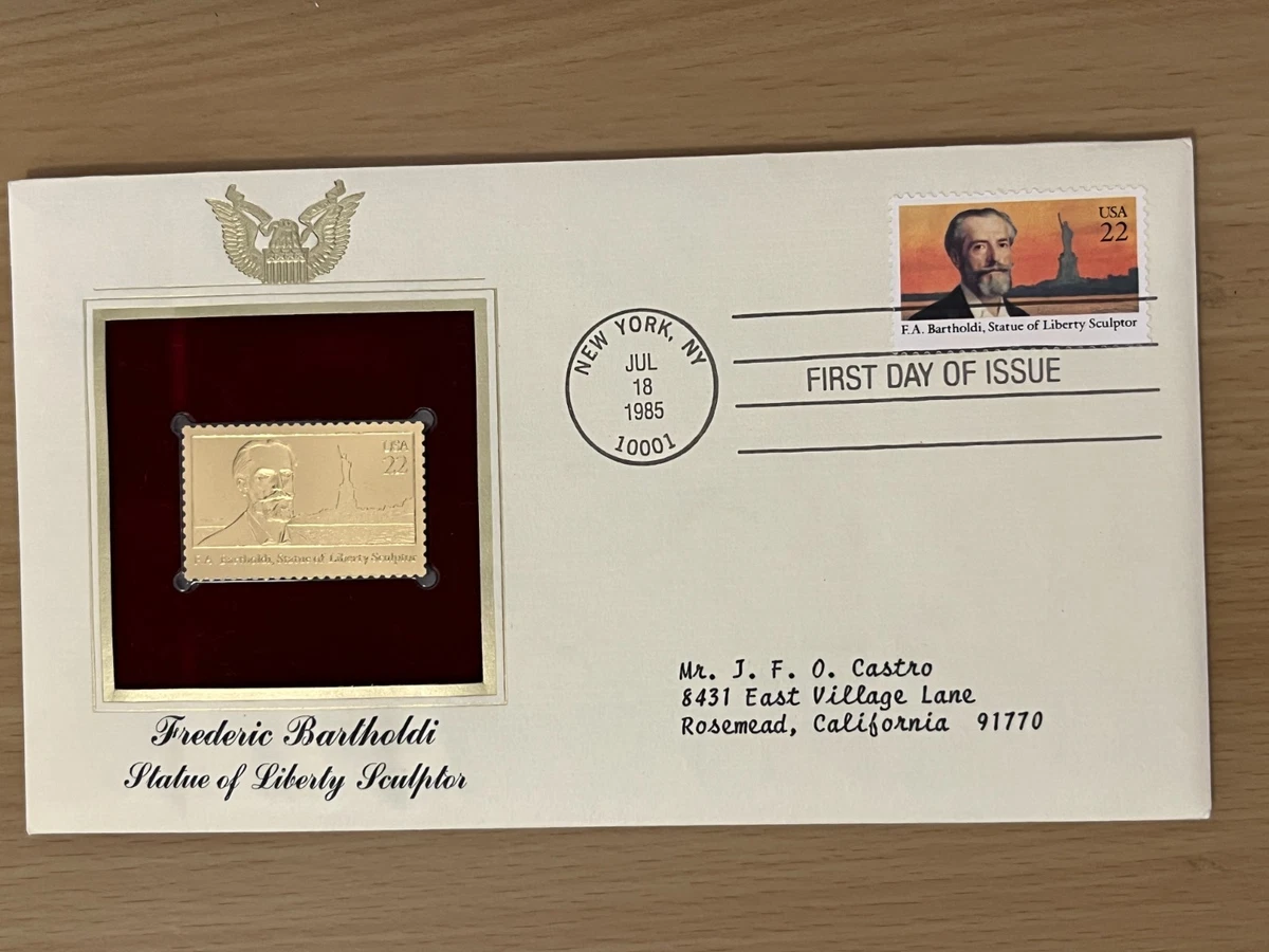 First Day of Issue United States Gold 22 Cent Denomination Stamps