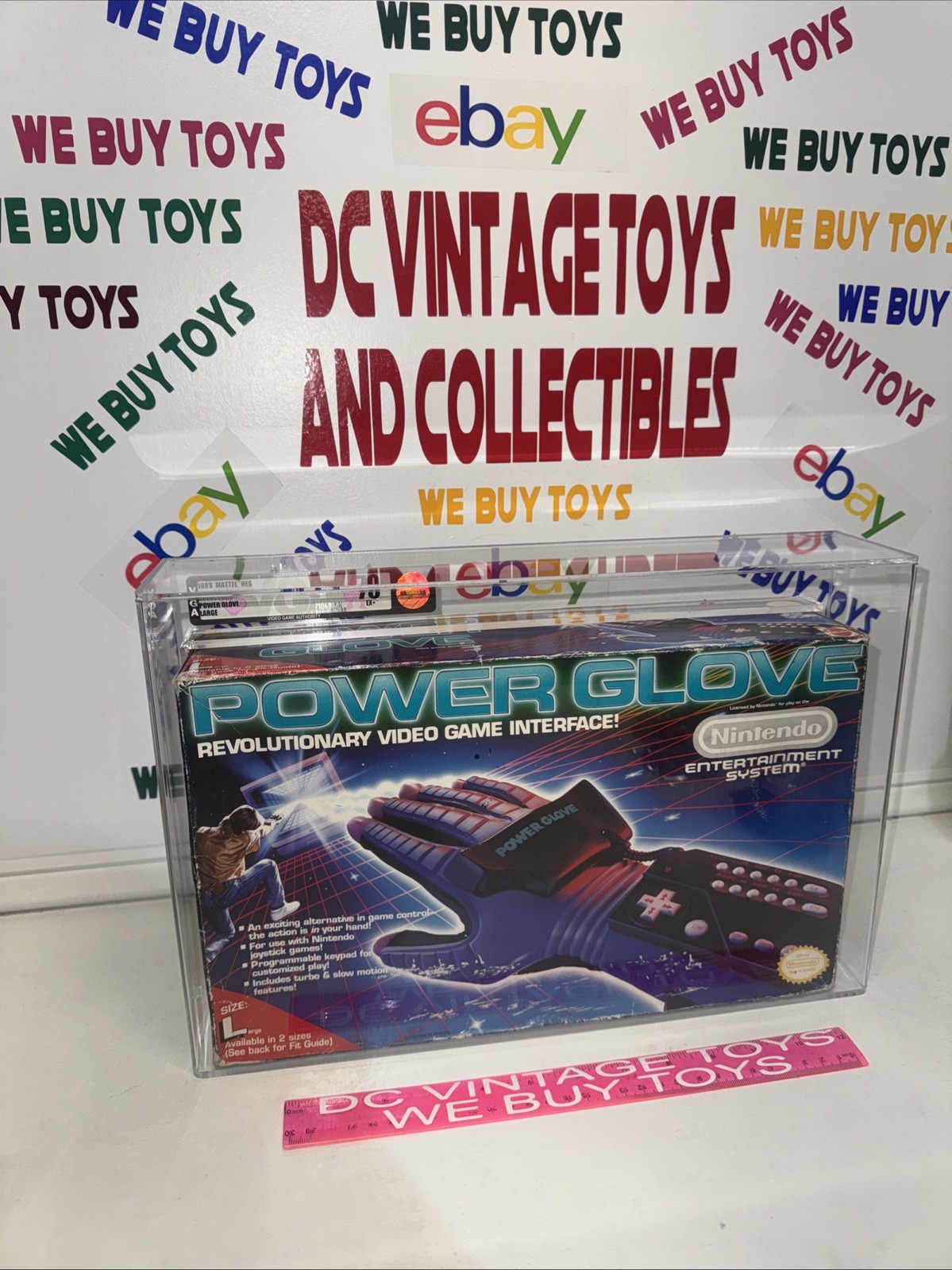 Nintendo NES Power Glove Size L Mattel 1989 NIB Brand New Sealed AFA 70 Graded