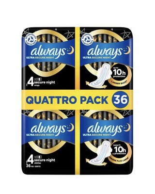 Always Ultra Secure Night Gr. 4 - 36 Pads