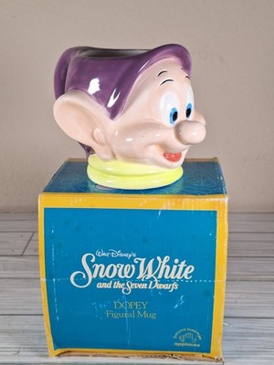 Vintage Disney 3D Dopey Mug Applause Ceramic Coffee Cup Snow White Dwarfs