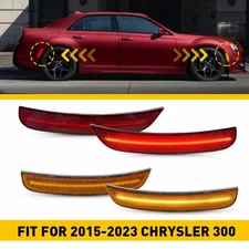 Clear LED Front Rear Side Marker Light Set For 2015-2023 Chrysler 300 300C 300S
