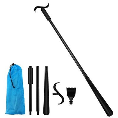 35'' Long Shoe Horn for Seniors, Dressing Stick, 2 in 1 Long Handle Shoe Horn, 