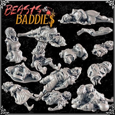 EC3D Miniatures Corpse x13 28mm D&D Pathfinder Frostgrave