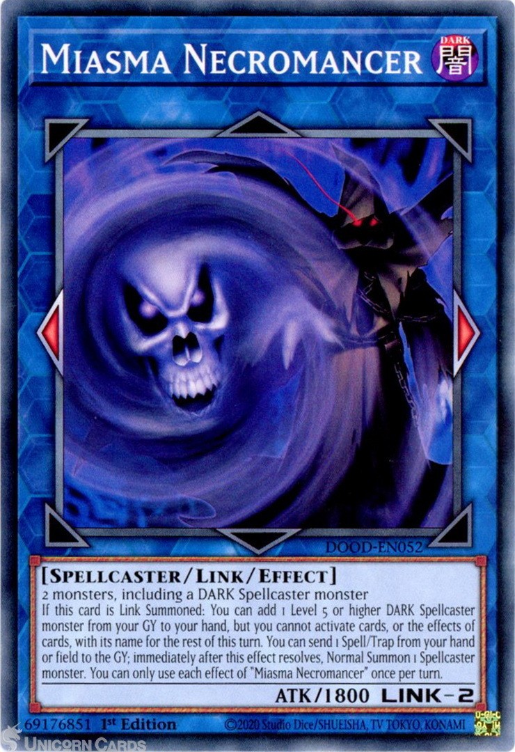 DOOD-EN052 Miasma Necromancer : Common 1st Edition Mint YuGiOh Card