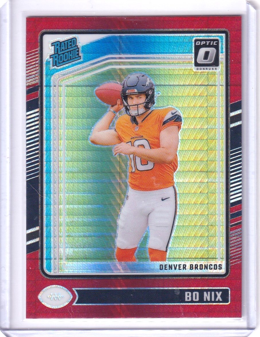2024 Panini Donruss Optic - Rated Rookie Bo Nix #209 Red Hyper Prizm (RC)