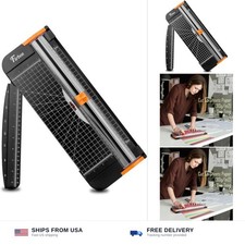 Firbon A4 Paper Cutter, 12 Inch Paper Trimmer with Extened Ruler, Black 10 ...