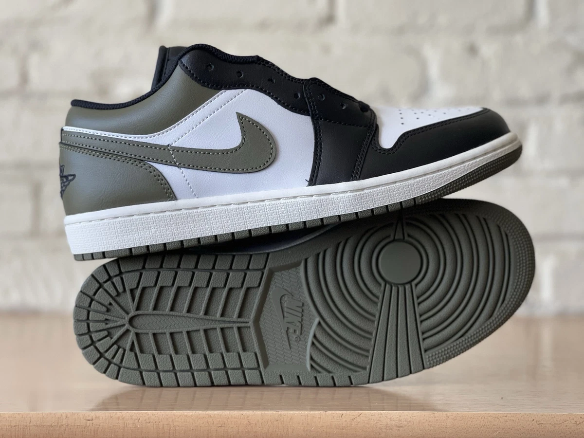 Nike Air Jordan 1 Low Retro Black Toe Medium Olive Green 